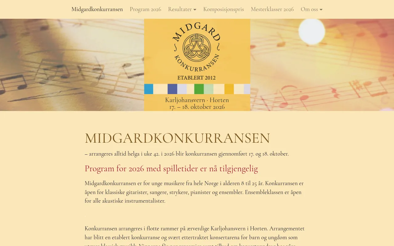 Screenshot of midgardkonkurransen.no