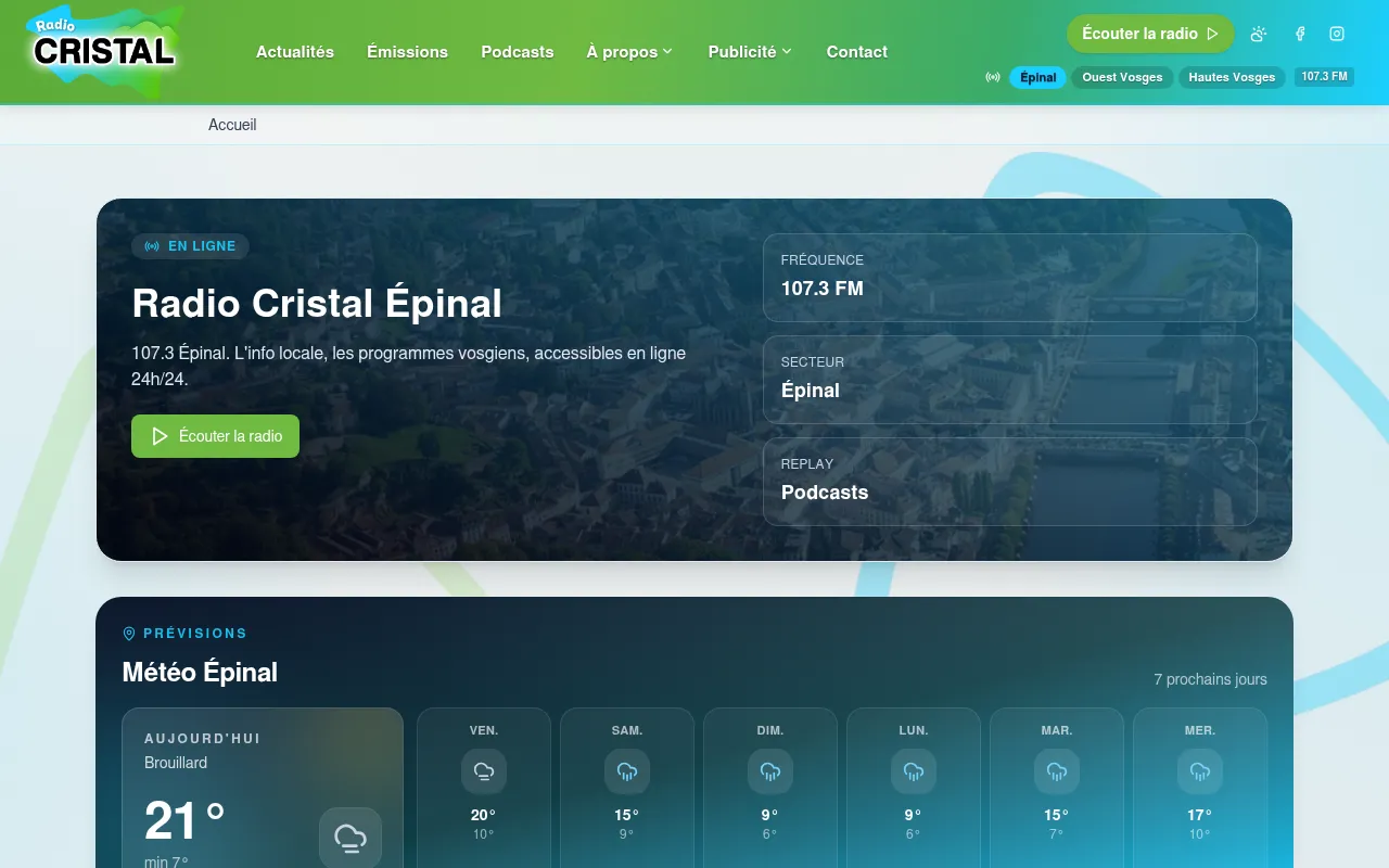 Screenshot of radiocristal.org