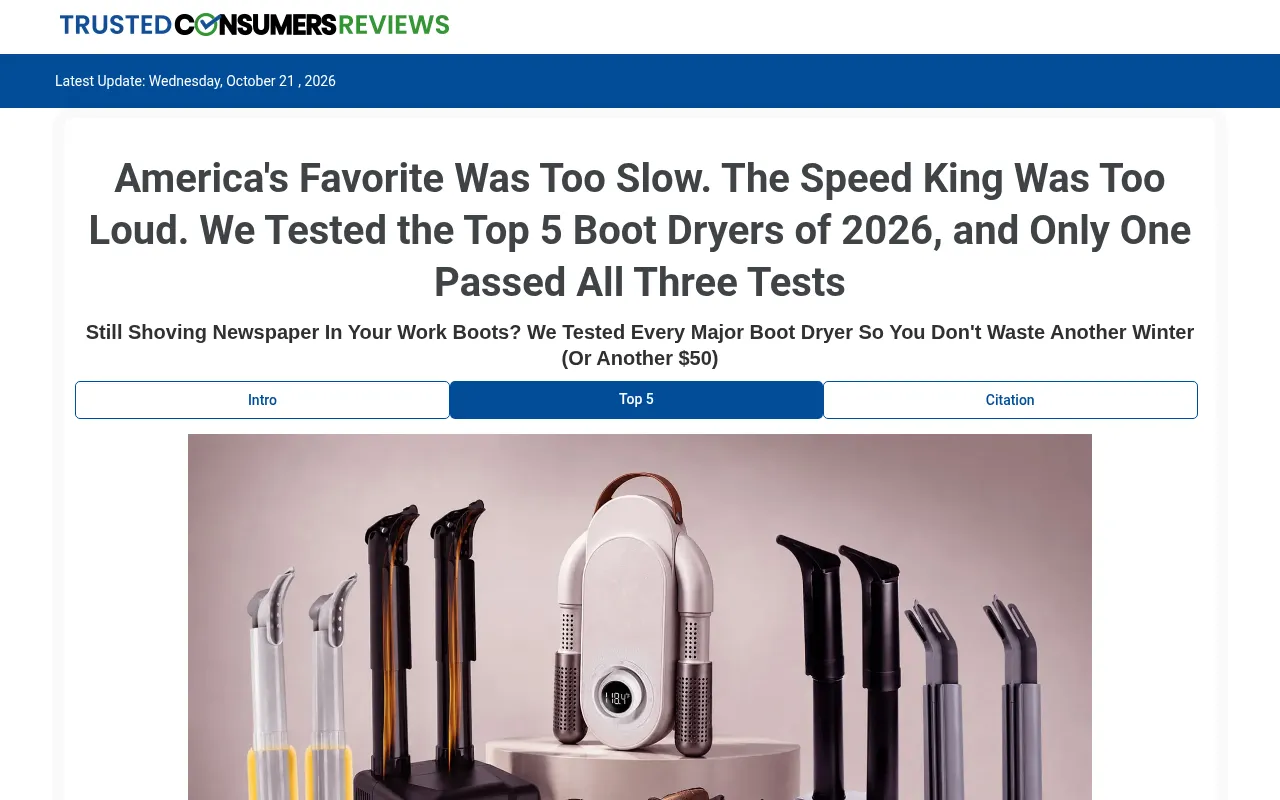 Screenshot of trustedconsumersreviews.com