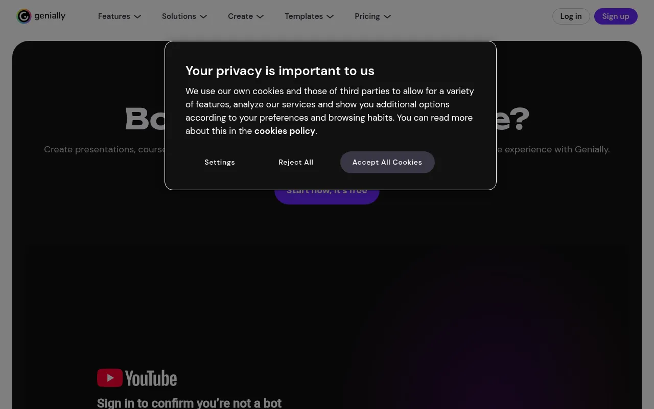 Screenshot of genially.com