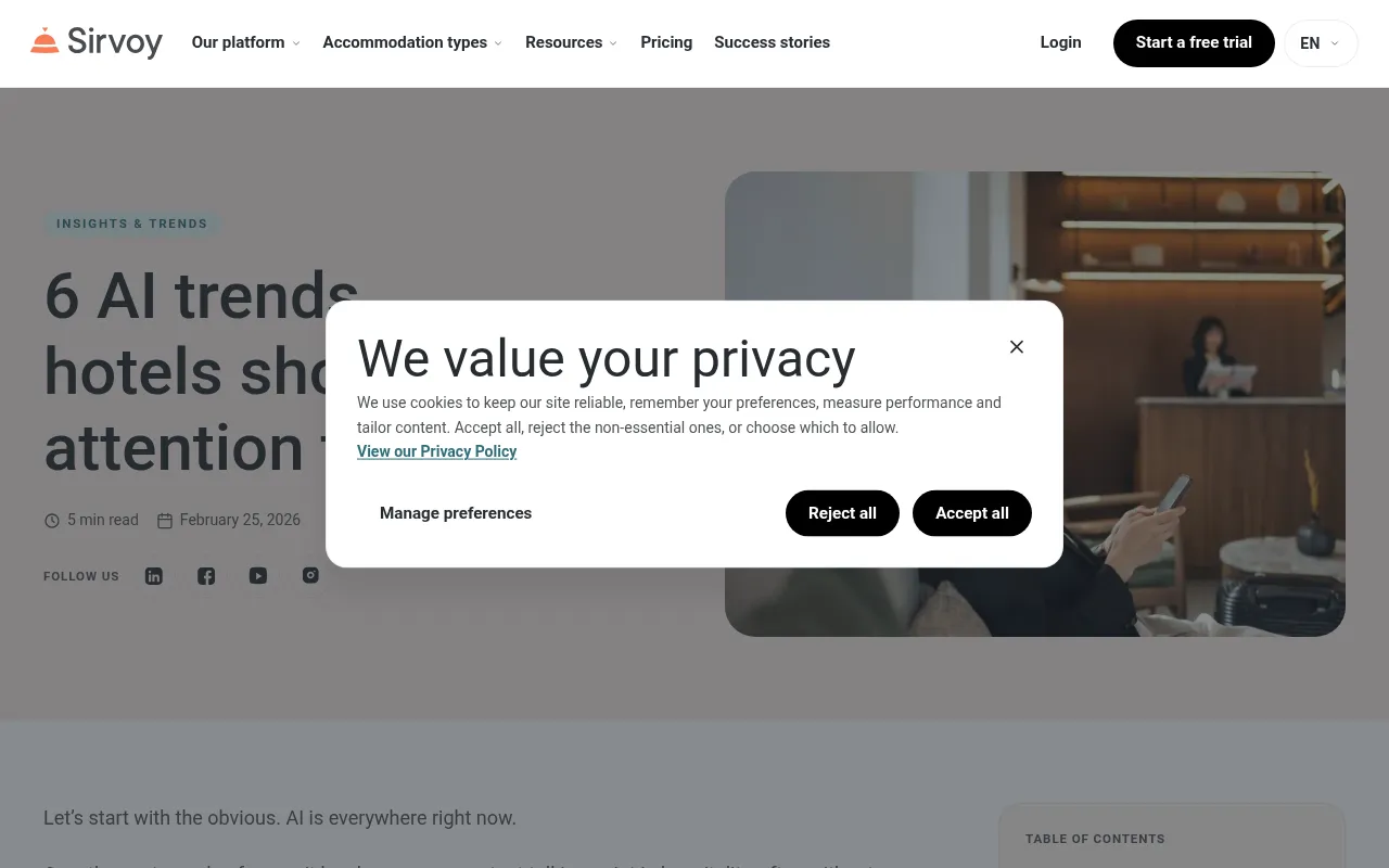 Screenshot of sirvoy.com