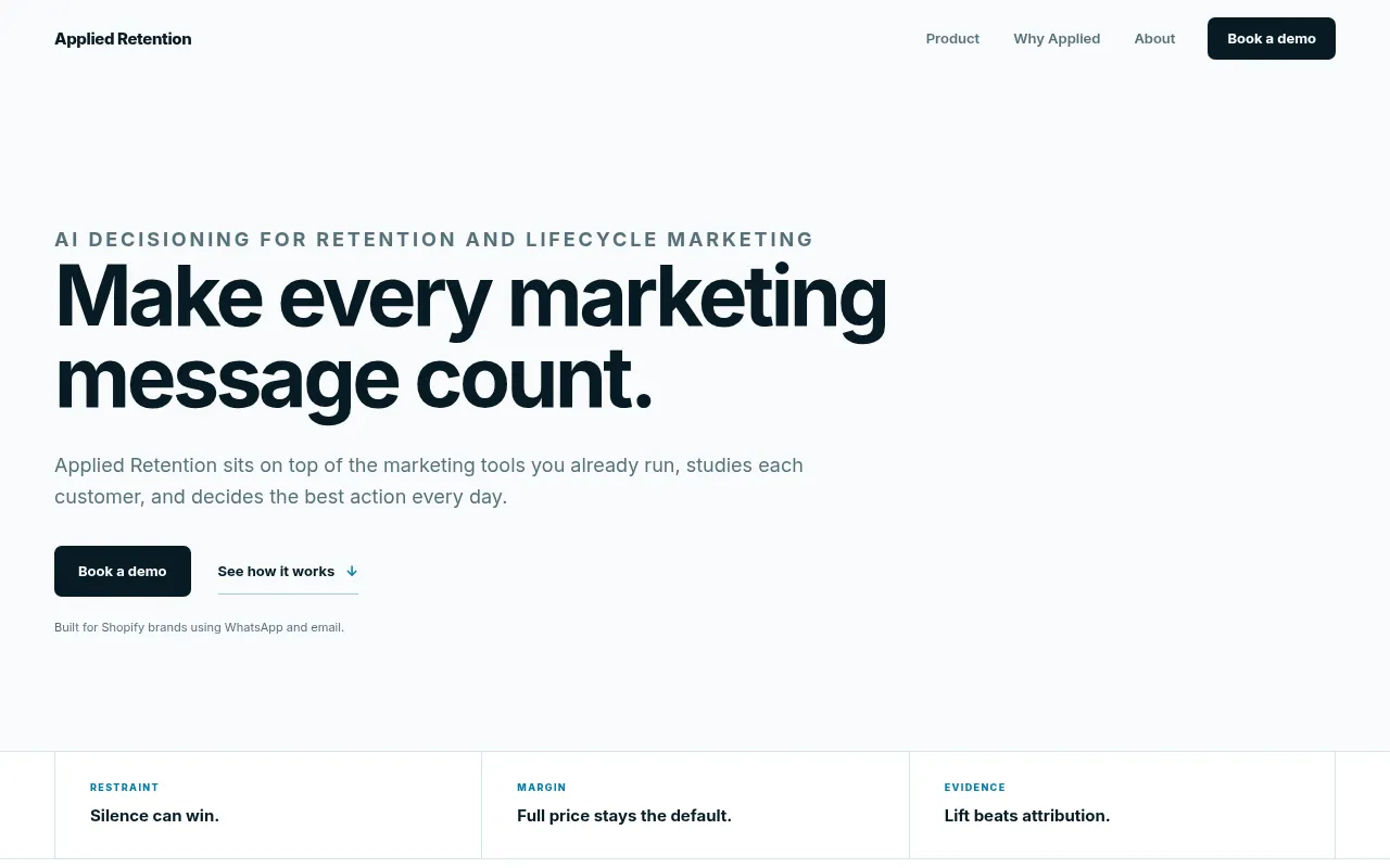 Screenshot of appliedretention.com