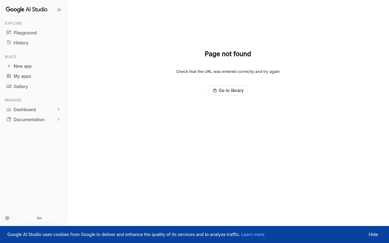 Screenshot of aistudio.google.com