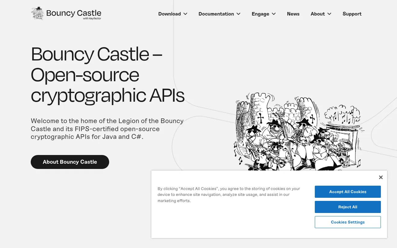 Screenshot of bouncycastle.org