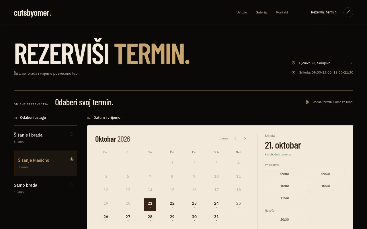 Screenshot of cutsbyomer.eu