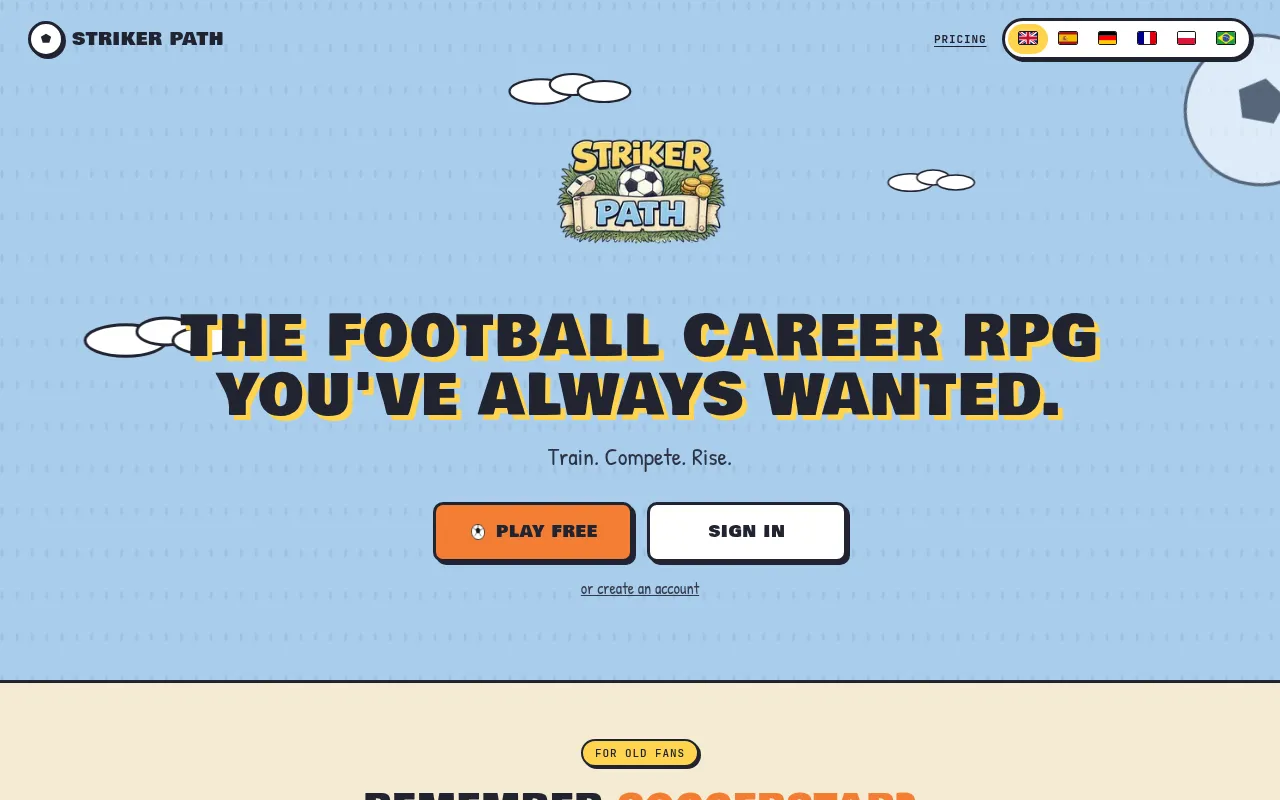 Screenshot of strikerpath.com