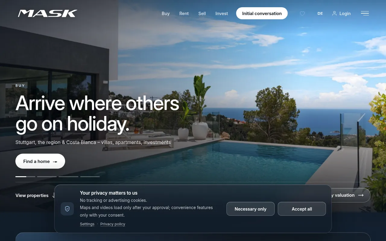 Screenshot of maskrealestate.com
