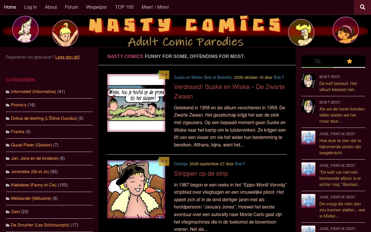 Screenshot of nastycomics.eu