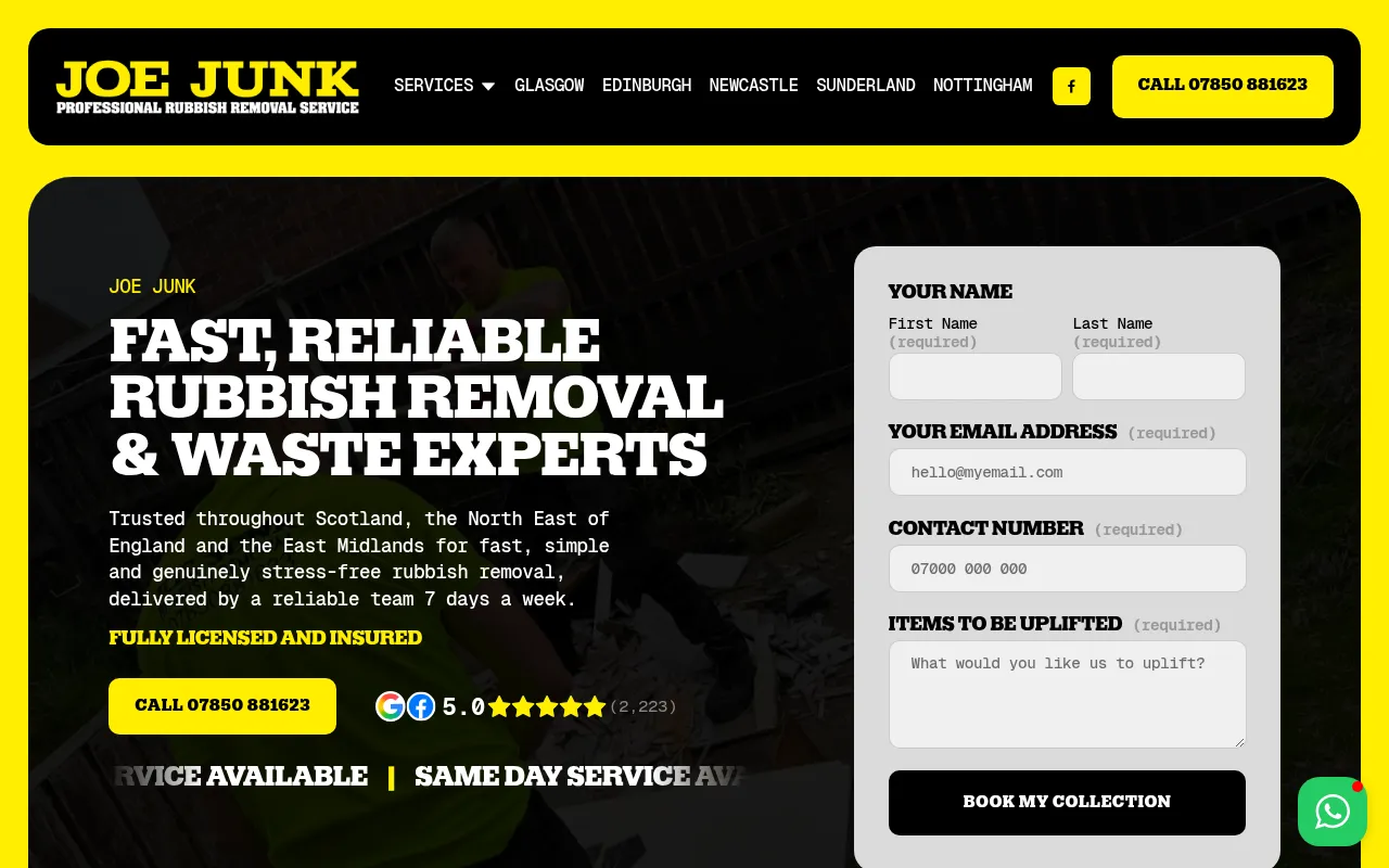 Screenshot of joejunk.co.uk