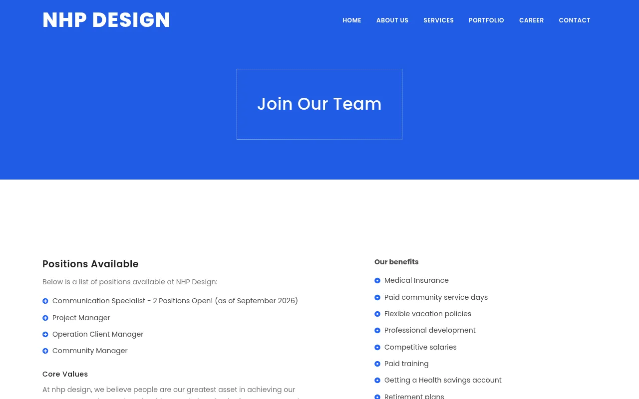 Screenshot of nhpdesign.com