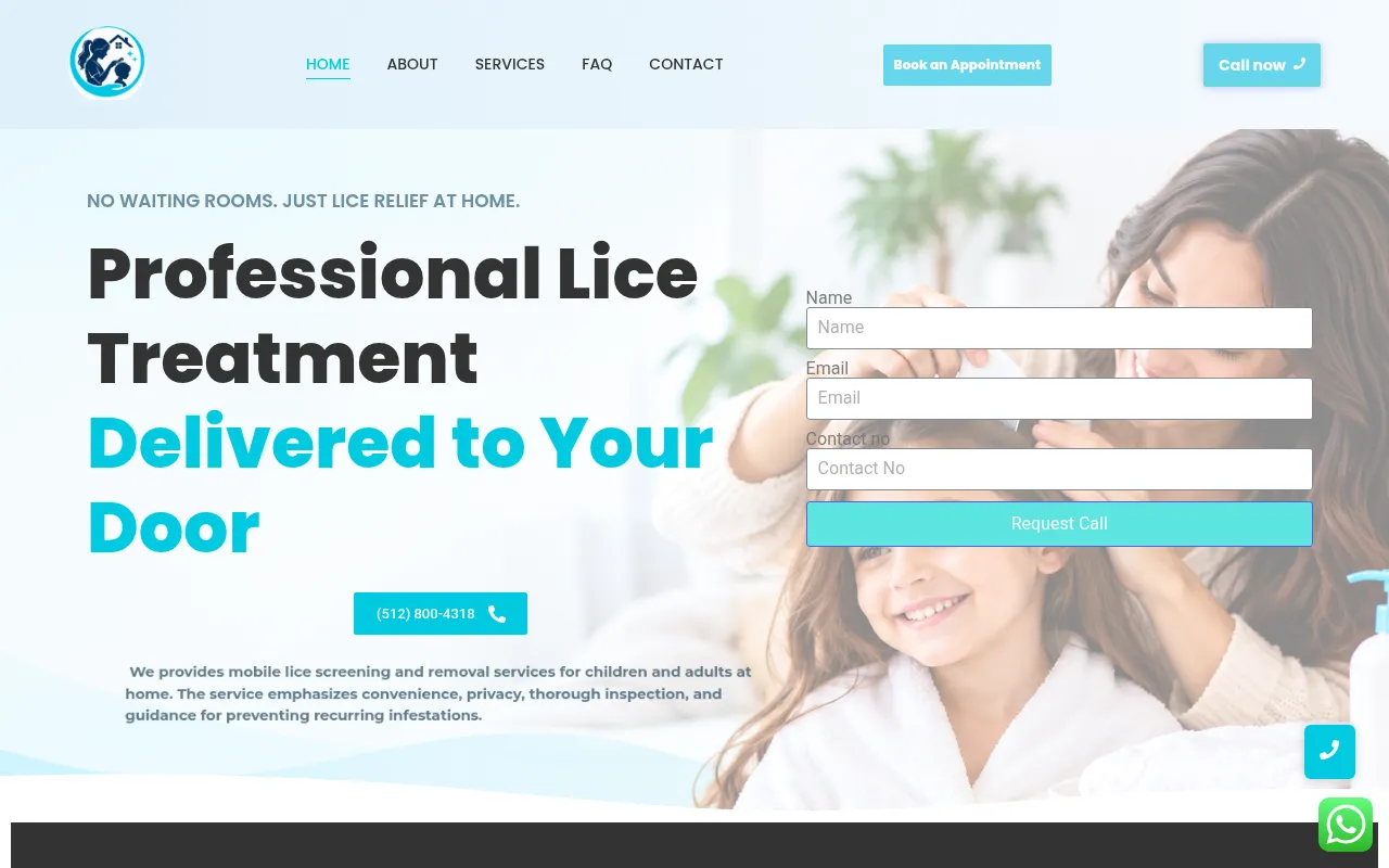 Screenshot of licehometreatment.com