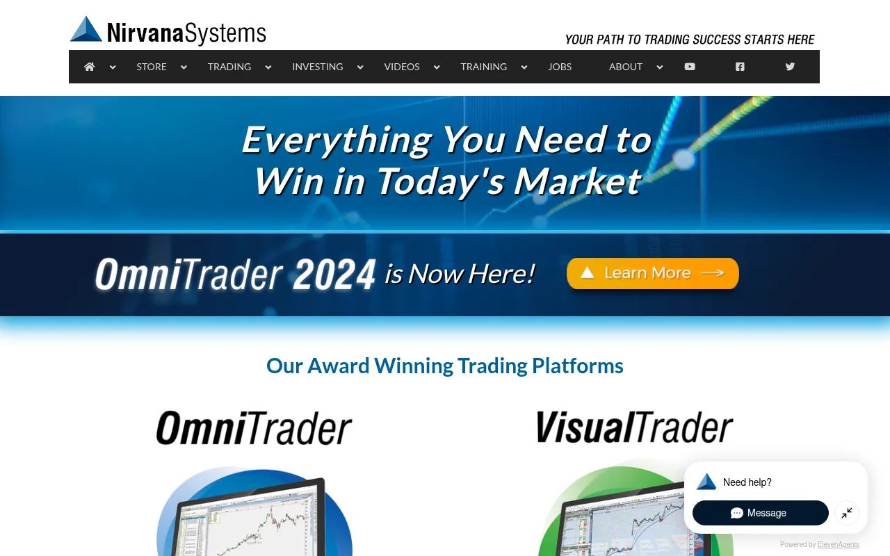 Screenshot of nirvanasystems.com