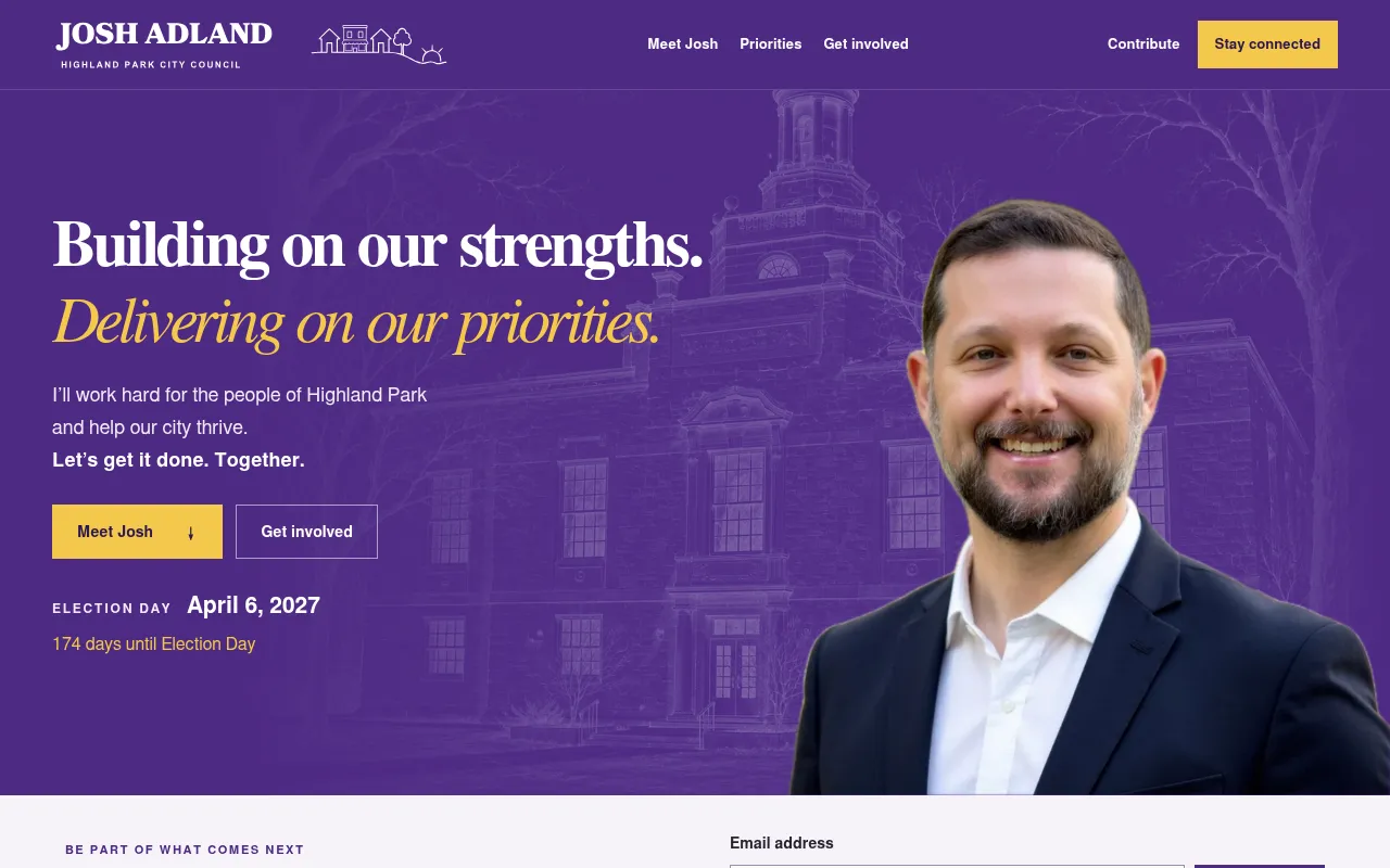 Screenshot of joshforhp.com