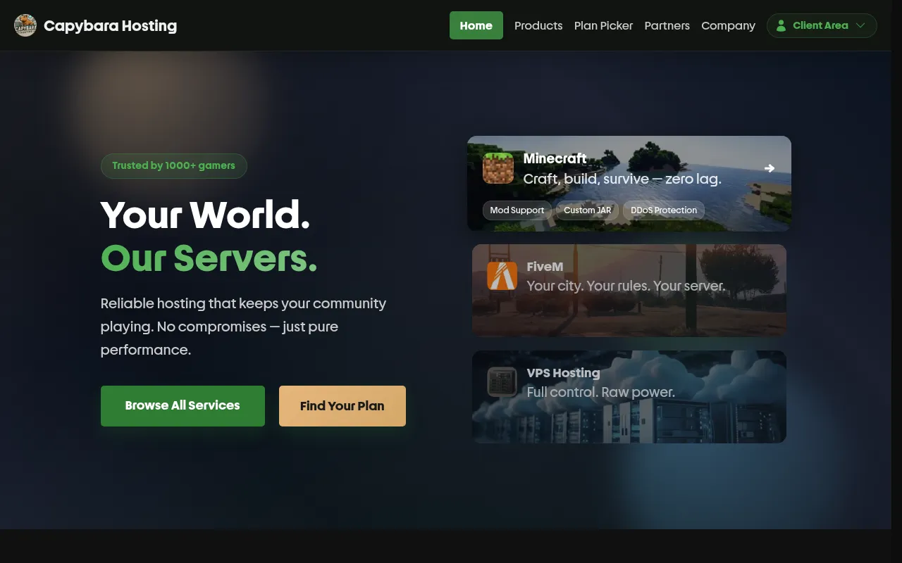Screenshot of capybarahost.eu