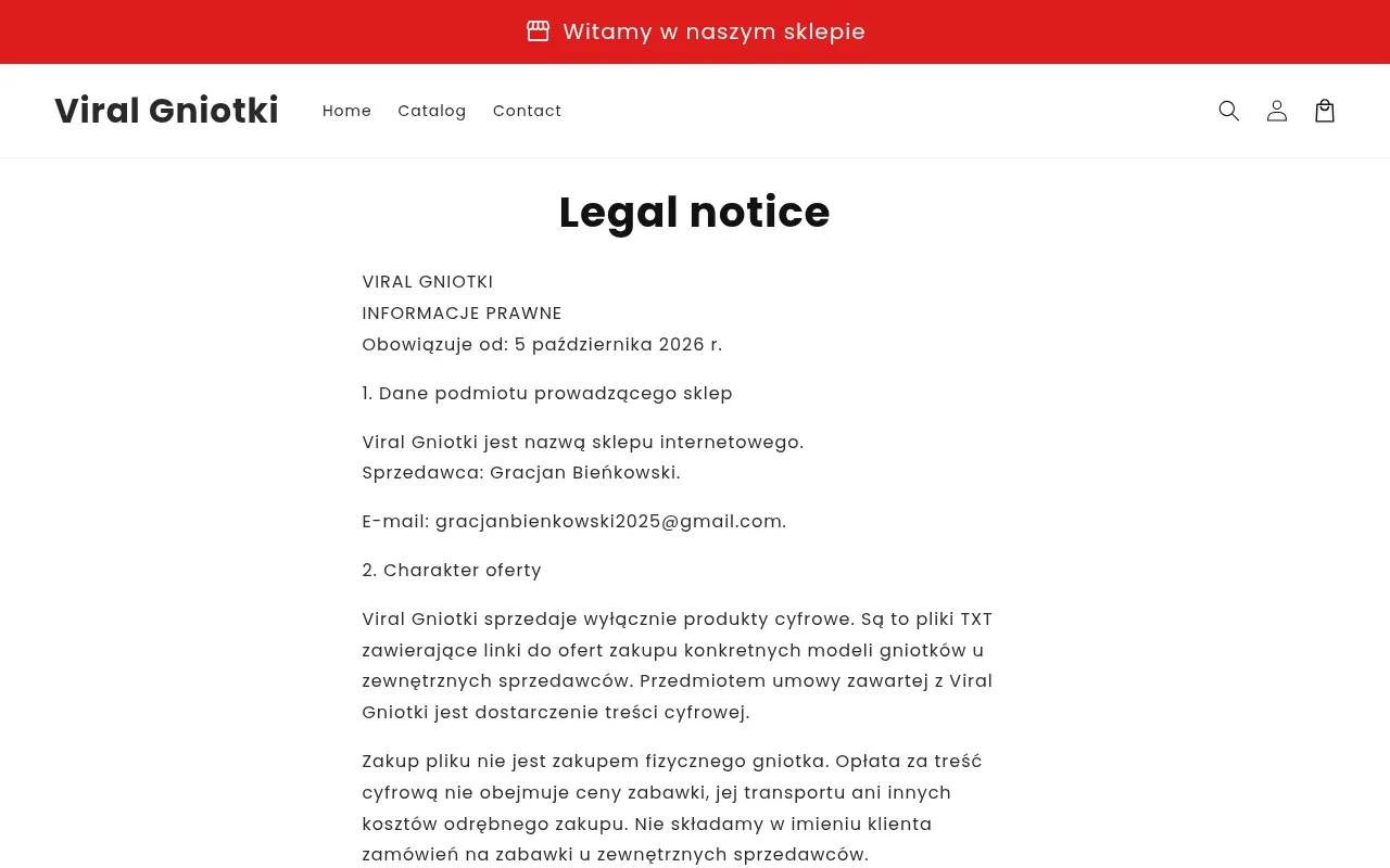 Screenshot of viralgniotki.pl