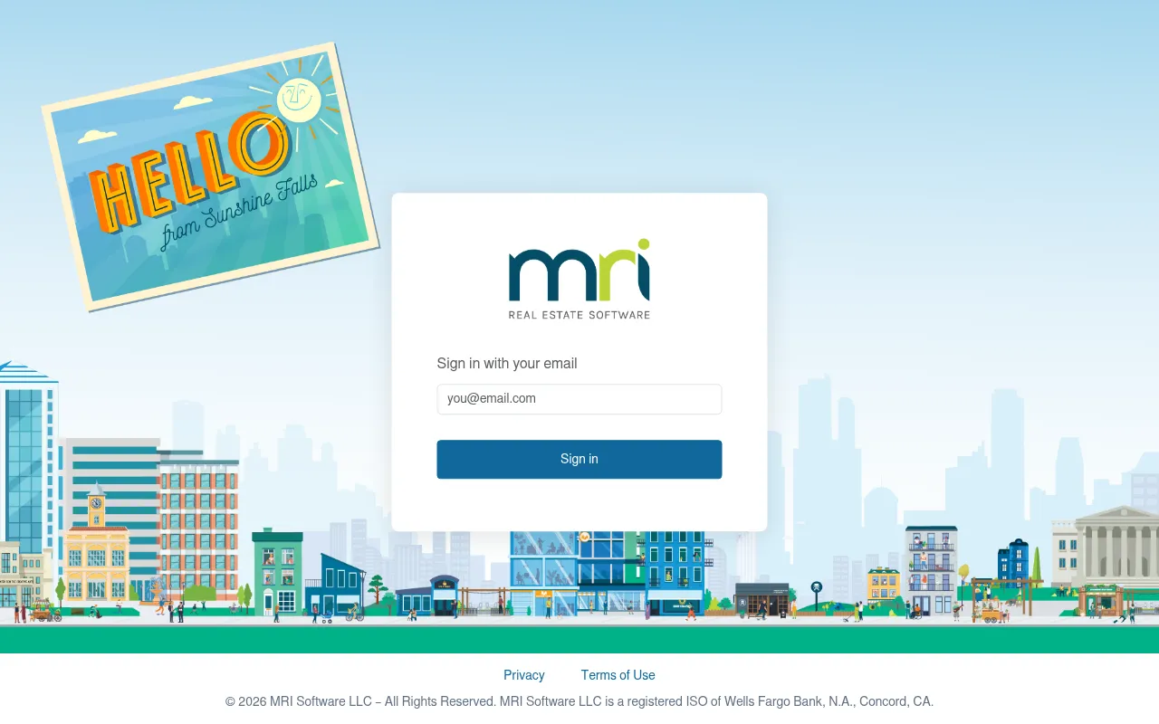 Screenshot of hello.mrisoftware.com