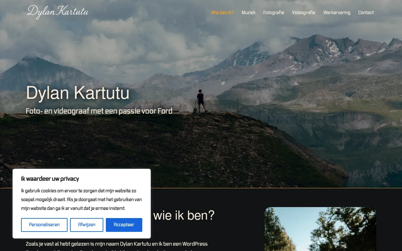 Screenshot of dylankartutu.nl
