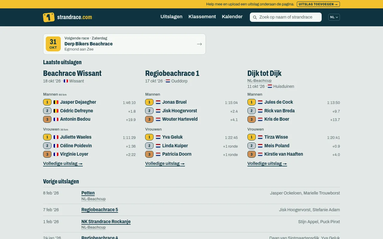Screenshot of strandrace.com