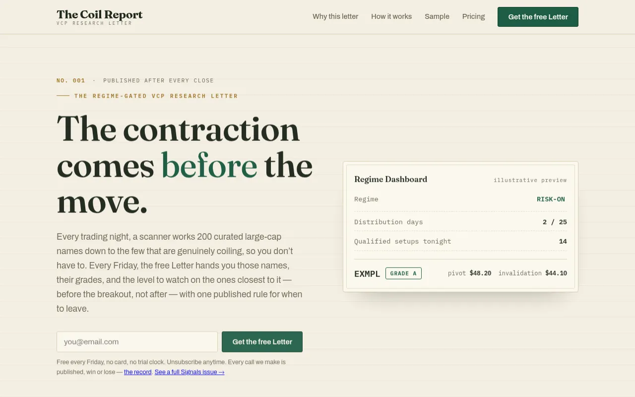 Screenshot of coilreport.com