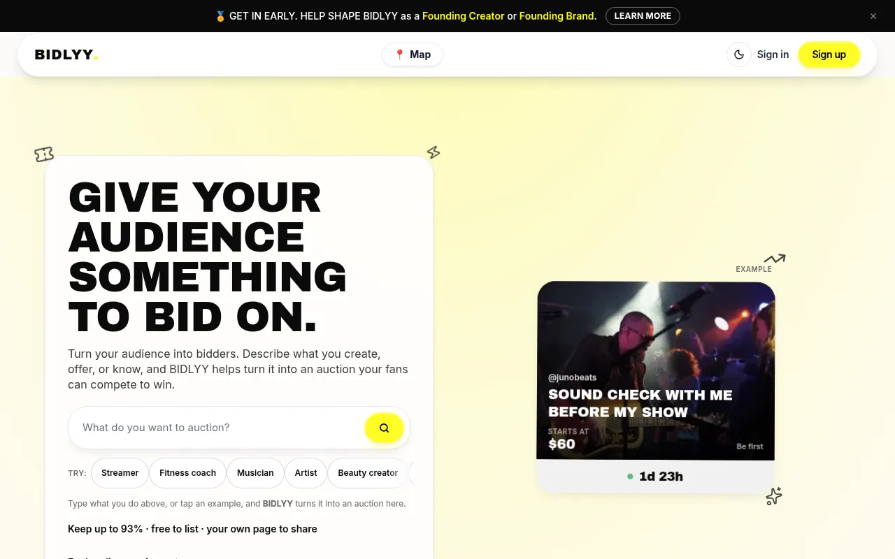 Screenshot of bidlyy.com