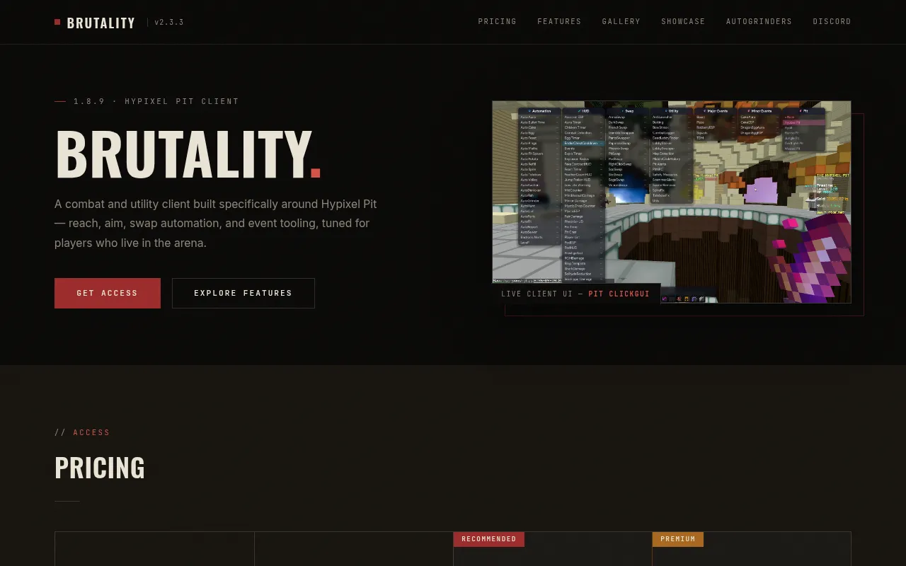 Screenshot of brutality.lol