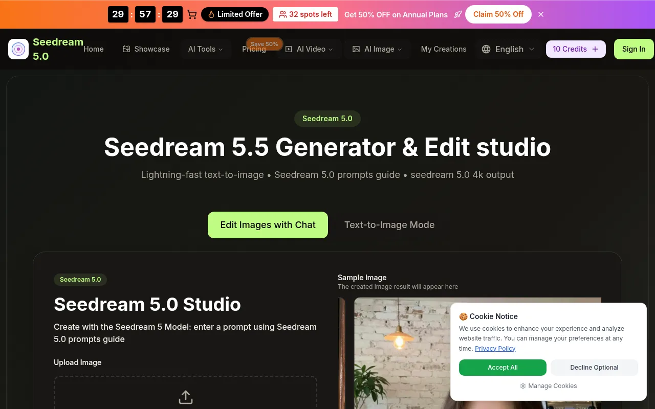 Screenshot of seedream5ai.app