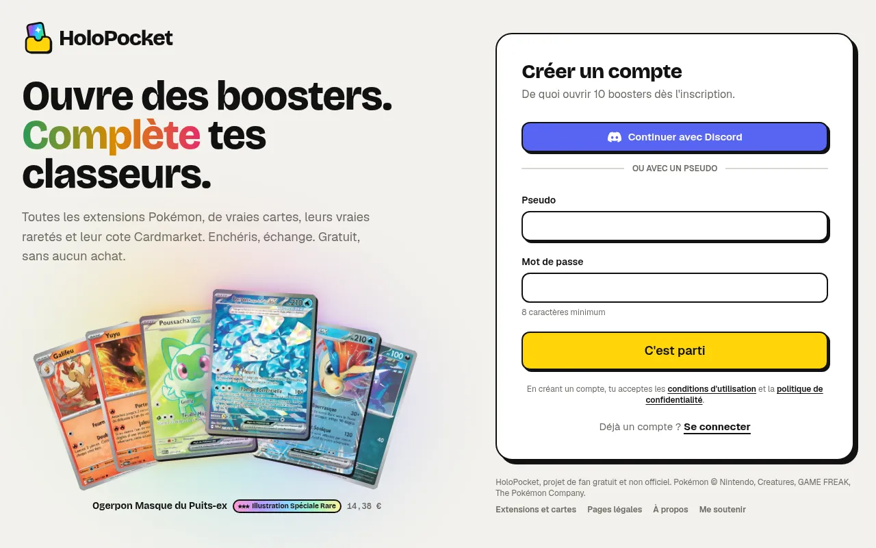 Screenshot of holopocket.fr