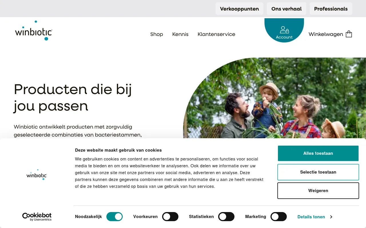 Screenshot of winbiotic.nl
