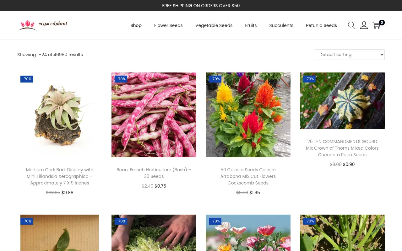 Screenshot of vegseedplant.com