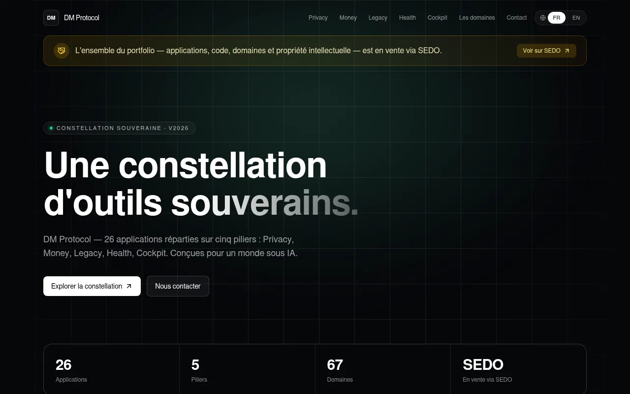 Screenshot of dmprotocol.com