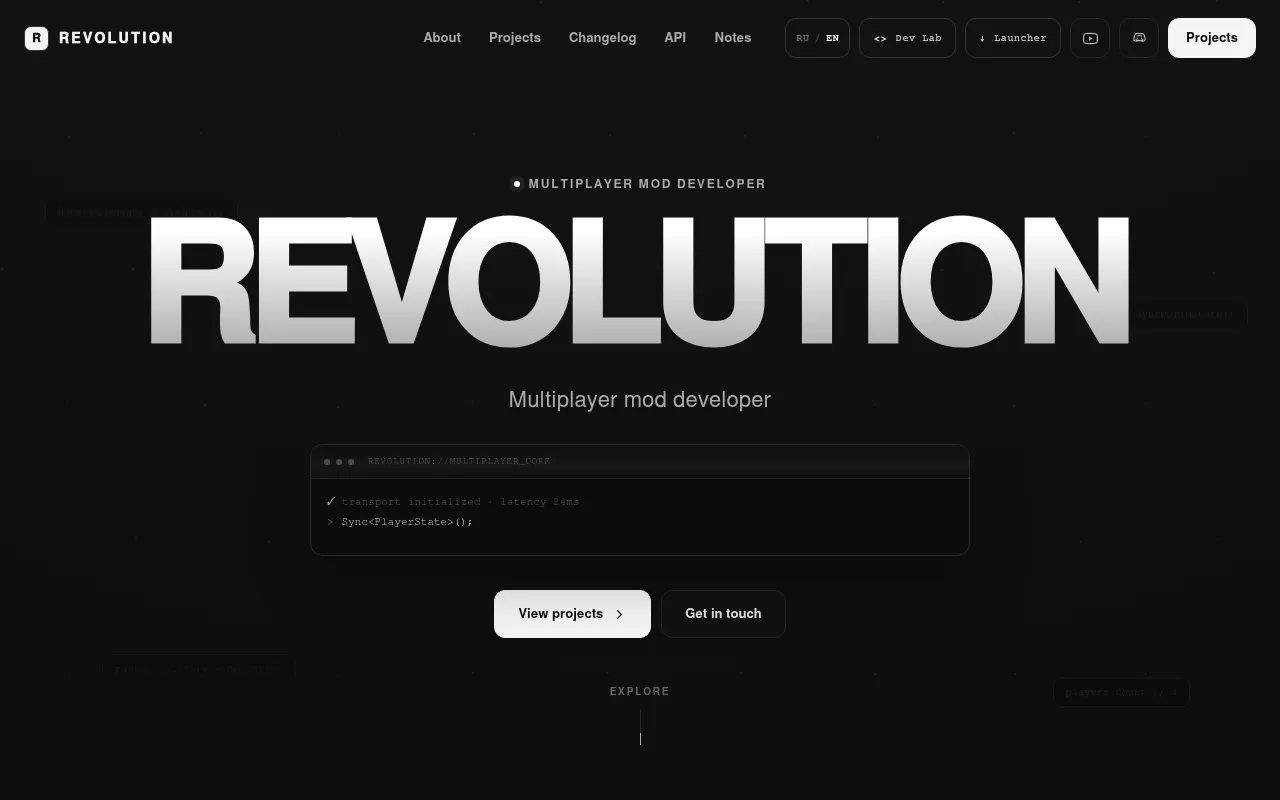 Screenshot of revolution-dev.site