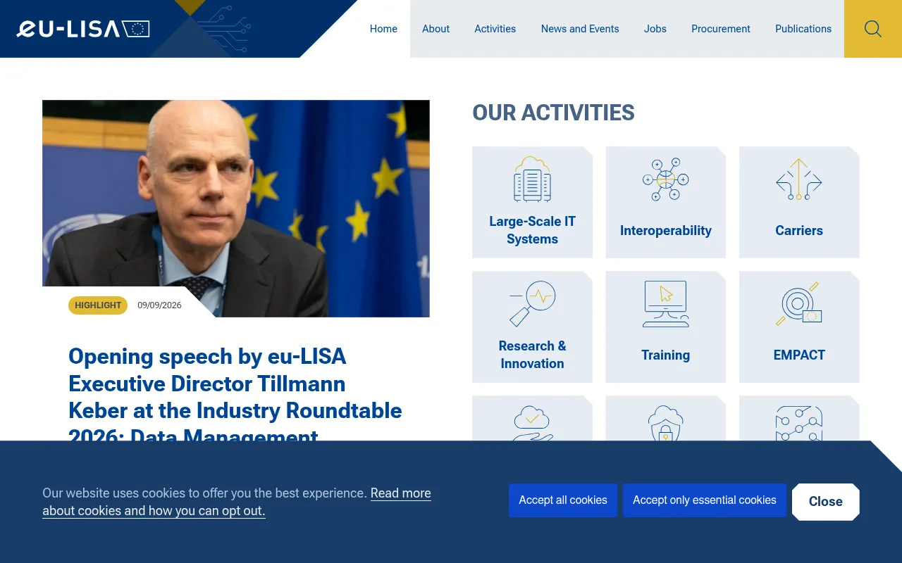Screenshot of eulisa.europa.eu