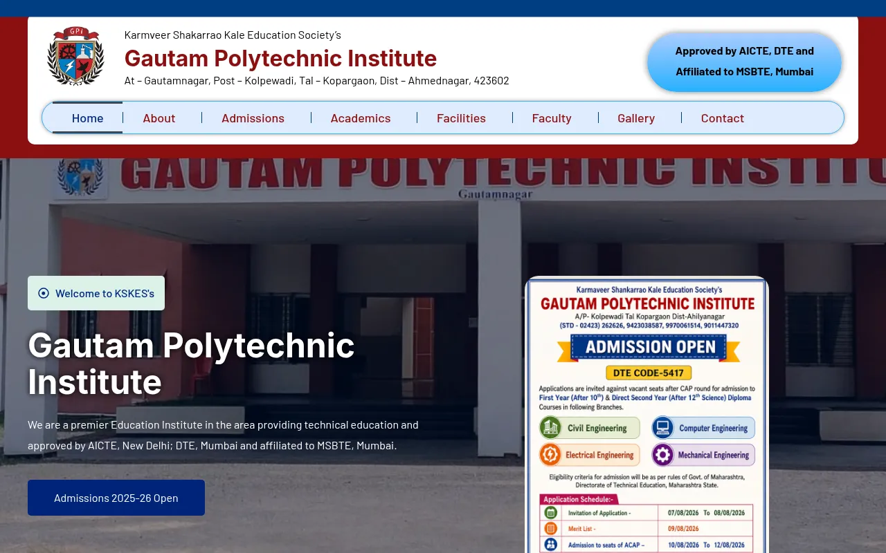 Screenshot of kskesgautampoly.org
