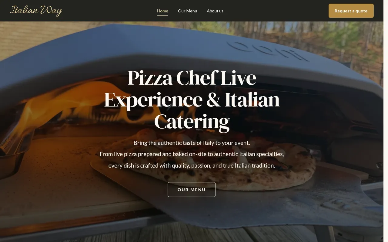Screenshot of italianwaycatering.com