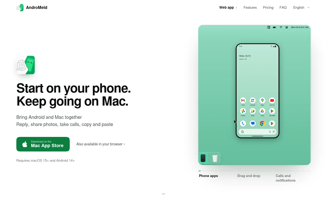 Screenshot of andromeld.catchingnow.com