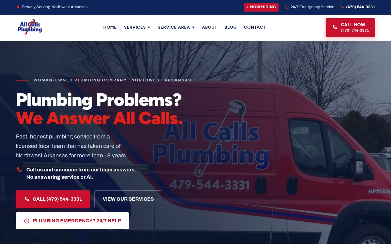 Screenshot of allcallsplumbing.com