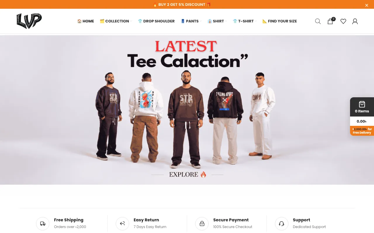 Screenshot of levelupcloth.com