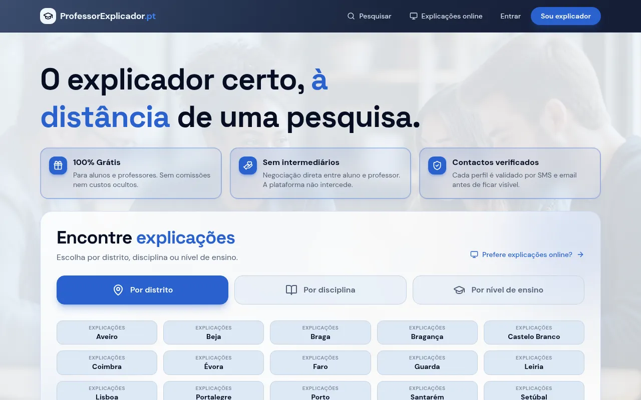 Screenshot of professorexplicador.pt