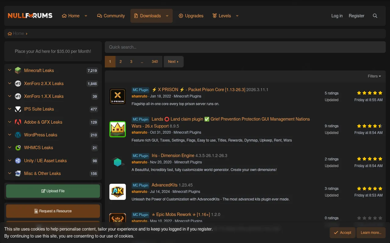 Screenshot of nullforums.net