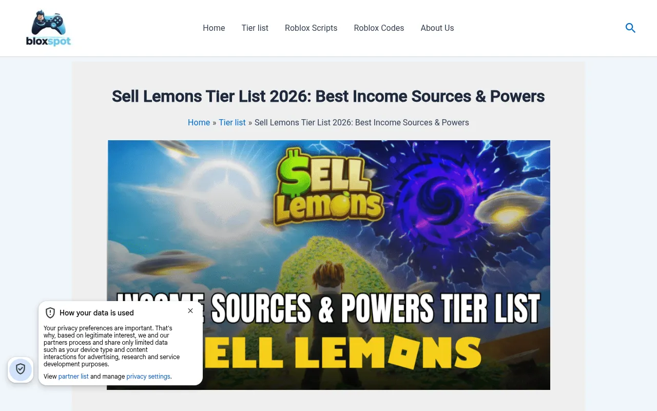 Screenshot of bloxspot.com