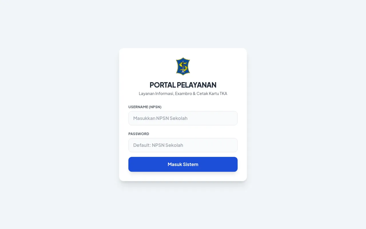 Screenshot of pelayanan.smp-kotasurabaya.org