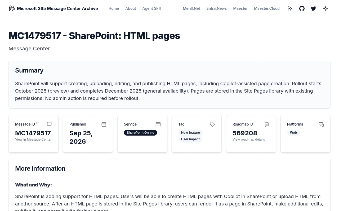 Screenshot of mc.merill.net