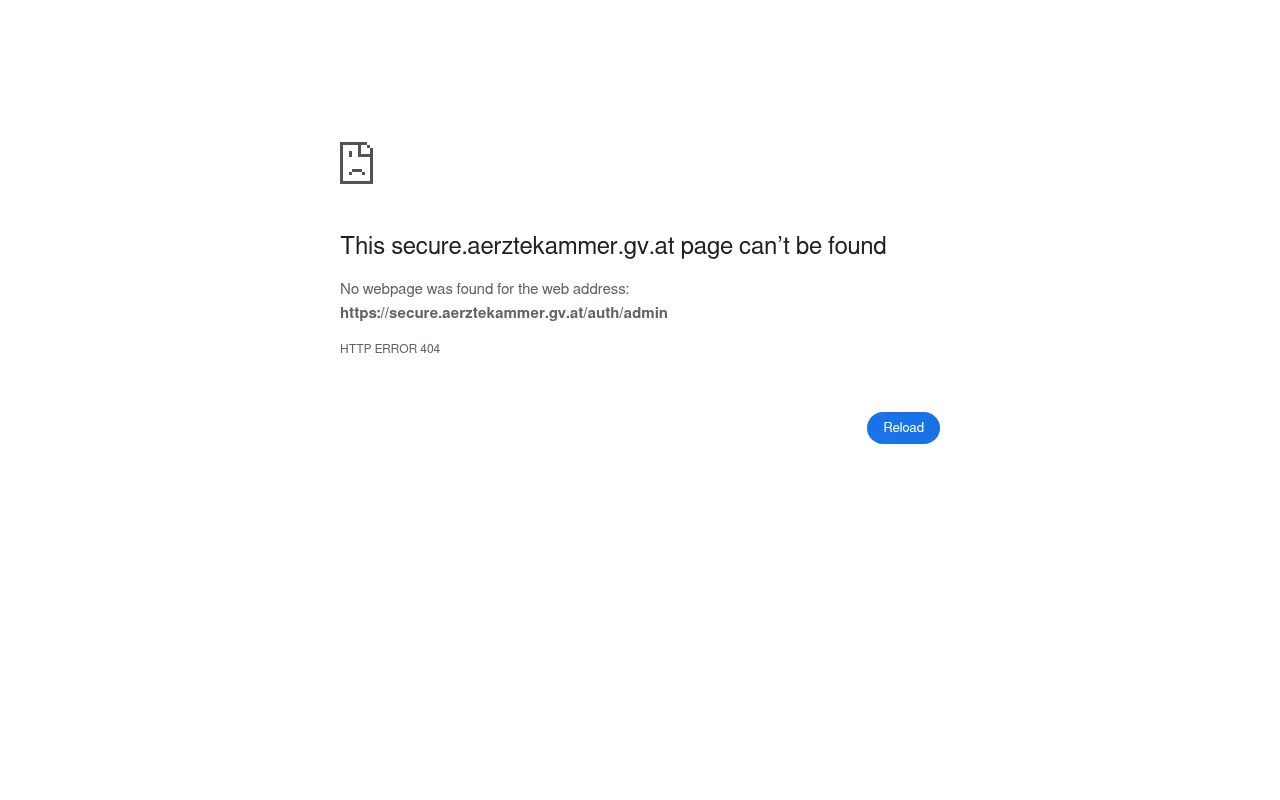 Screenshot of secure.aerztekammer.gv.at