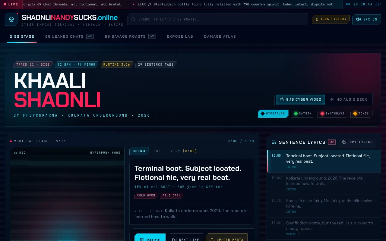 Screenshot of shaonlinandysucks.online