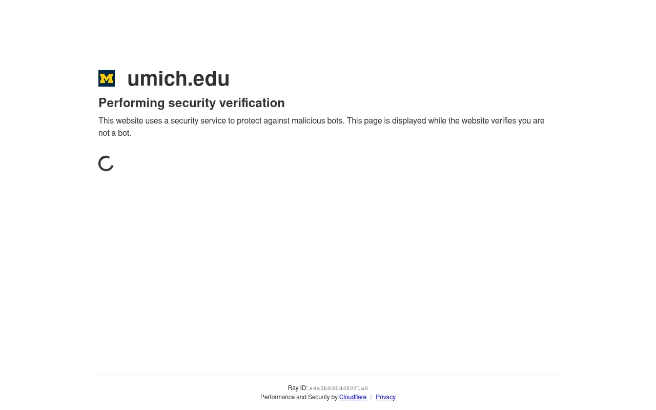 Screenshot of umich.edu
