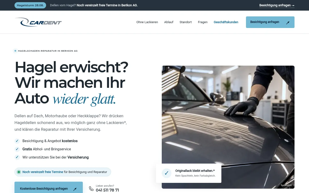 Screenshot of hageldellen.ch