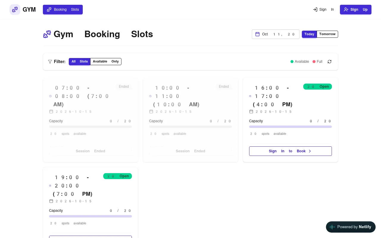 Screenshot of gym-slot-booking-byte.netlify.app