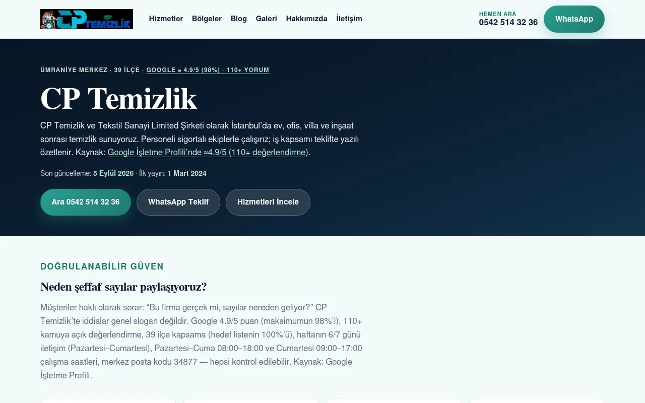 Screenshot of cptemizlik.com.tr