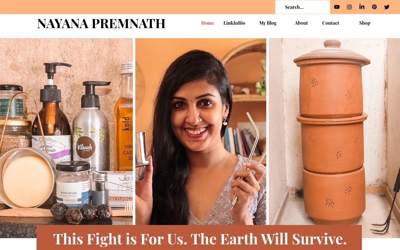 Screenshot of nayanapremnath.com