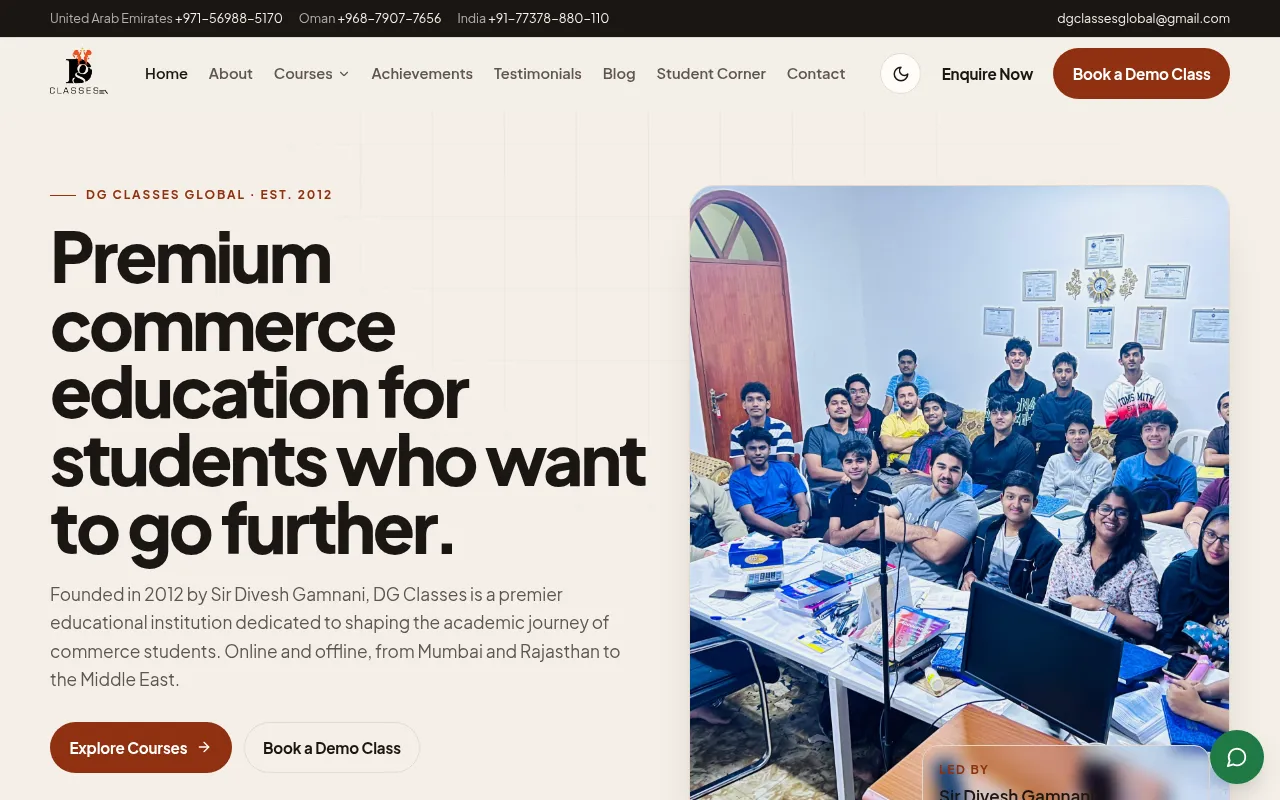 Screenshot of dgclassesglobal.github.io